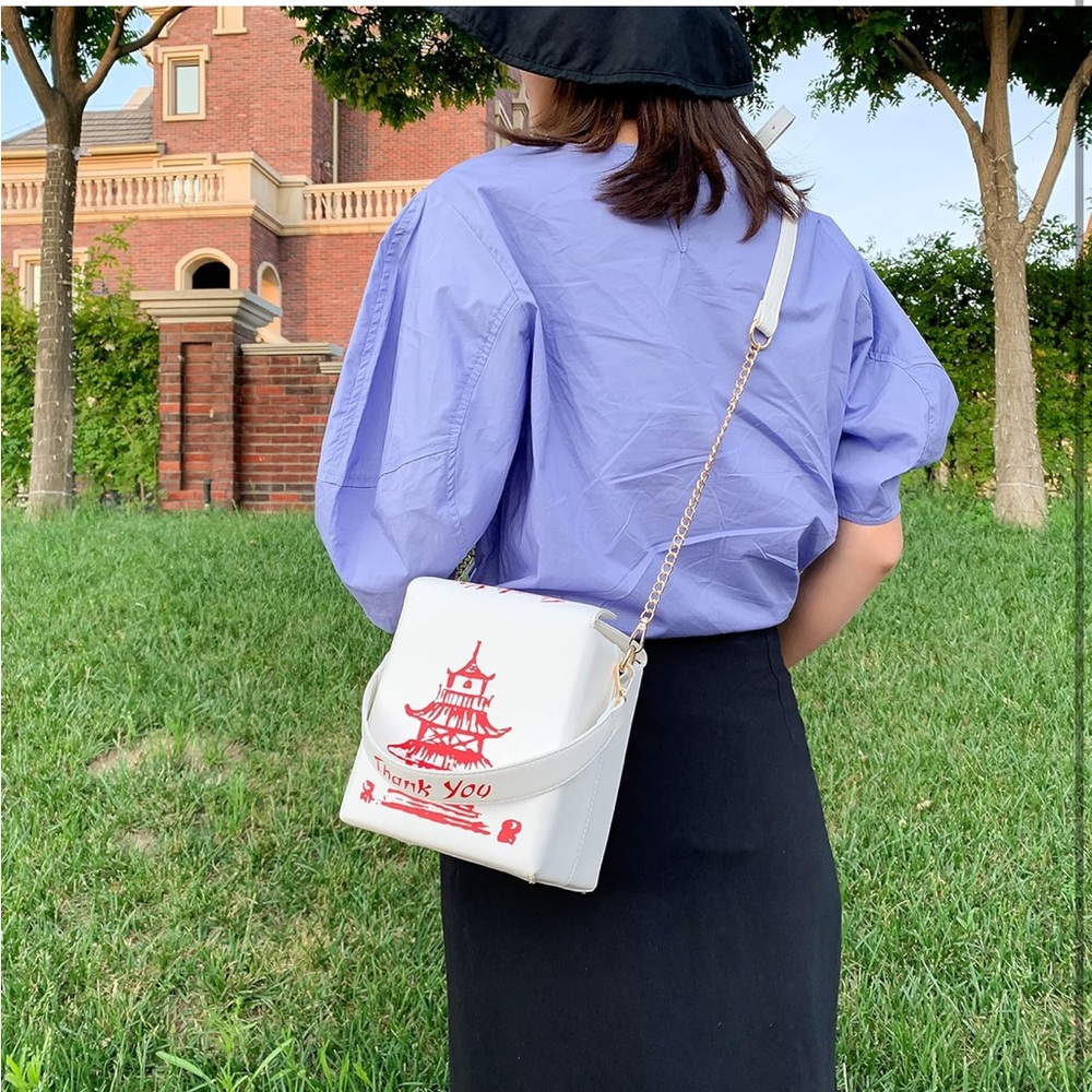White and Red Crossbody Bag